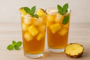 Té tropical con piña y coco